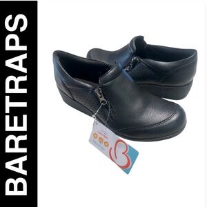 Baretraps Franny Black Zip-Up Comfort Wedge Loafers - Women’s Size 6M